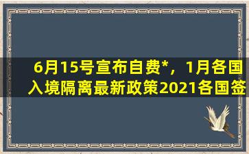 6月15号宣布自费*，1月各国入境隔离最新政策2021各国签证最新消息插图