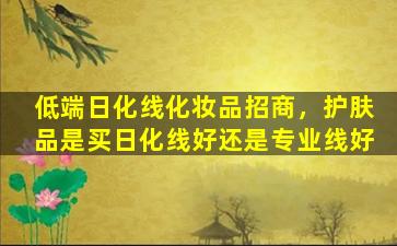 低端日化线化妆品招商，护肤品是买日化线好还是专业线好