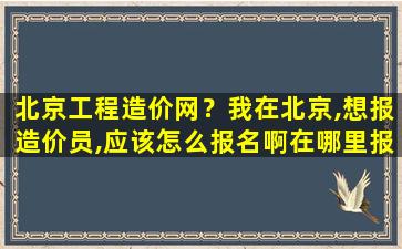 北京工程造价网？我在北京,想报造价员,应该怎么报名啊在哪里报啊