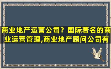商业地产运营*？国际著名的商业运营管理,商业地产顾问*有哪些