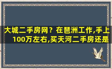 大城二手房网？在琶洲工作,手上100万左右,买天河二手房还是黄埔、番禺
