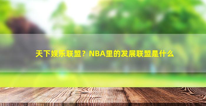 天下娱乐联盟？NBA里的发展联盟是什么