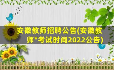 安徽教师招聘公告(安徽教师*考试时间2022公告)插图