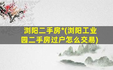 浏阳二手房*(浏阳工业园二手房过户怎么交易)