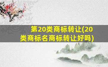 第20类商标转让(20类商标名商标转让好吗)插图