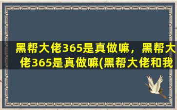 黑帮大佬365是真做嘛，黑帮大佬365是真做嘛(黑帮大佬和我的365日)